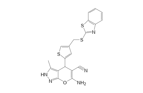 Pyrano[2,3-c]pyrazole-5-carbonitrile, 6-amino-4-[4-[(1,3-benzothiazol-2-ylthio)methyl]-2-thienyl]-2,4-dihydro-3-methyl-