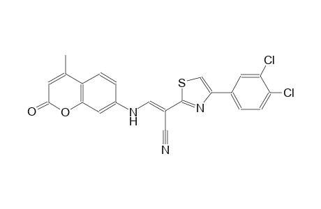 (2E)-2-[4-(3,4-dichlorophenyl)-1,3-thiazol-2-yl]-3-[(4-methyl-2-oxo-2H-chromen-7-yl)amino]-2-propenenitrile