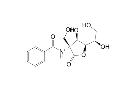 D-Mannonic acid, 2-(benzoylamino)-2-deoxy-2-C-(hydroxymethyl)-, .gamma.-lactone