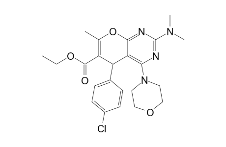 5-(4-chlorophenyl)-2-(dimethylamino)-7-methyl-4-(4-morpholinyl)-5H-pyrano[2,3-d]pyrimidine-6-carboxylic acid ethyl ester