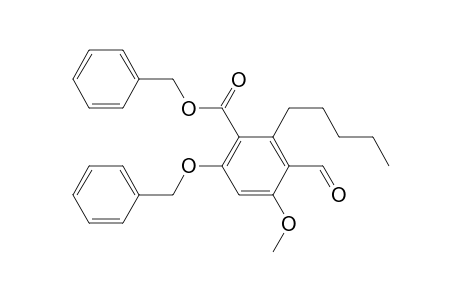 Benzoic acid, 3-formyl-4-methoxy-2-pentyl-6-(phenylmethoxy)-, phenylmethyl ester