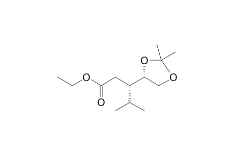 (3S)-3-[(4S)-2,2-dimethyl-1,3-dioxolan-4-yl]-4-methyl-valeric acid ethyl ester