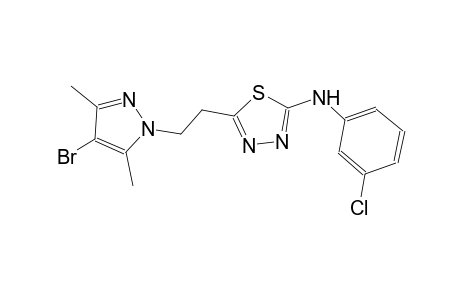N-{5-[2-(4-bromo-3,5-dimethyl-1H-pyrazol-1-yl)ethyl]-1,3,4-thiadiazol-2-yl}-N-(3-chlorophenyl)amine