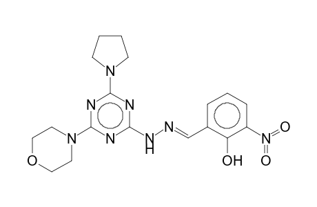 2-Morpholino-4-[(3-nitrosalicylidene)hydrazino]-6-(1-pyrrolidinyl)-1,3,5-triazine