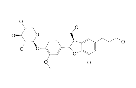 JUNIPERCOMNOSIDE-A;(2S,3R)-2,3-DIHYDRO-7-HYDROXY-3-HYDROXYMETHYL-2-(4'-HYDROXY-3'-METHOXYPHENYL)-5-BENZOFURAN-PROPANOL-4'-O-BETA-XYLOPYRANOSIDE