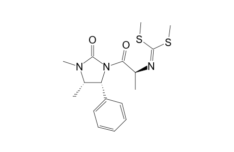 (2S,4'S,5'R)-1-(3',4'-Dimethyl-2'-oxo-5'-phenyl-1'-imidazolyldinyl)-2-[bis(methylsulfanyl)methyleneamino]propan-1-one