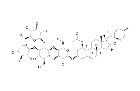 NEOSIBIRICOSIDE_B;(25-S)-1-O-ACETYLSPIROST-5-ENE-1-BETA,3-BETA-DIOL_3-O-BETA-D-GLUCOPYRANOSYL-(1->2)-[BETA-XYLOPYRANOSYL-(1->3)]-BETA-D-GLUCOPYRANO