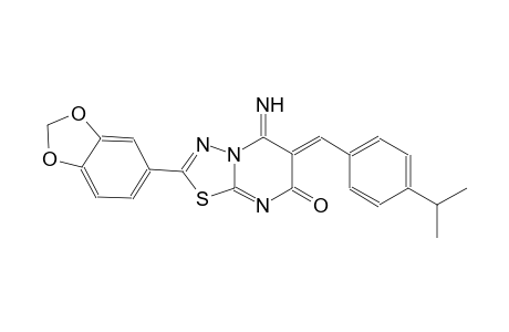(6Z)-2-(1,3-benzodioxol-5-yl)-5-imino-6-(4-isopropylbenzylidene)-5,6-dihydro-7H-[1,3,4]thiadiazolo[3,2-a]pyrimidin-7-one