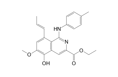 3-Isoquinolinecarboxylic acid, 5-hydroxy-6-methoxy-1-[(4-methylphenyl)amino]-8-(1-propenyl)-, ethyl ester