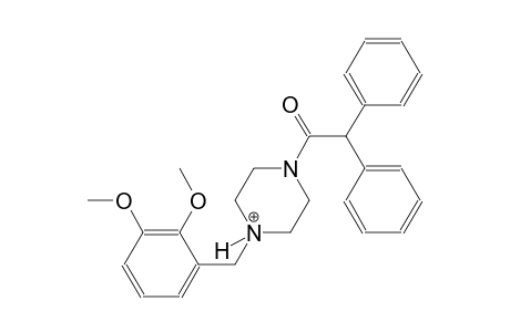 1-(2,3-dimethoxybenzyl)-4-(diphenylacetyl)piperazin-1-ium