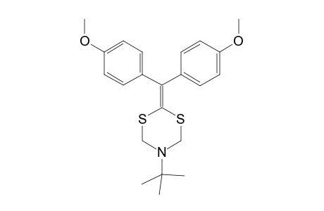 4-[Bis(4-methoxyphenyl)methylene]-1-t-butyl-1,3,5-azadiithiane