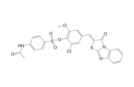 2-chloro-6-methoxy-4-[(Z)-(3-oxo[1,3]thiazolo[3,2-a]benzimidazol-2(3H)-ylidene)methyl]phenyl 4-(acetylamino)benzenesulfonate