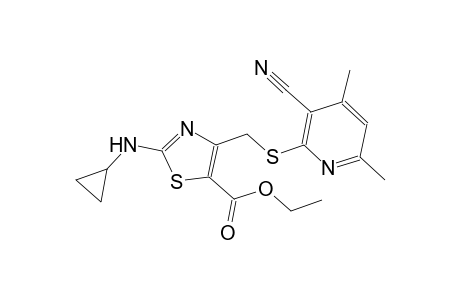 ethyl 4-{[(3-cyano-4,6-dimethyl-2-pyridinyl)sulfanyl]methyl}-2-(cyclopropylamino)-1,3-thiazole-5-carboxylate