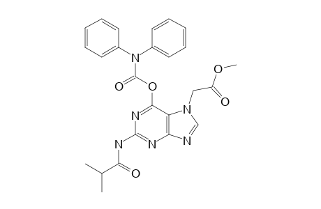 2-[6-[di(phenyl)carbamoyloxy]-2-(isobutyrylamino)purin-7-yl]acetic acid methyl ester