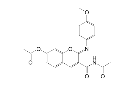 (2Z)-3-[(acetylamino)carbonyl]-2-[(4-methoxyphenyl)imino]-2H-chromen-7-yl acetate