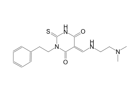 (5E)-5-({[2-(dimethylamino)ethyl]amino}methylene)-1-(2-phenylethyl)-2-thioxodihydro-4,6(1H,5H)-pyrimidinedione