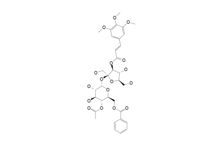 TRICORNOSE_B;3-O-[(E)-3,4,5-TRIMETHOXYCINNAMOYL]-BETA-D-FRUCTOFURANOSYL-(2->1)-(4-O-ACETYL)-(6-O-BENZOYL)-ALPHA-D-GLUCOPYRANOSIDE