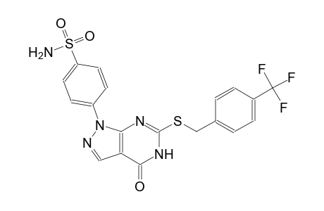 4-(4-oxo-6-{[4-(trifluoromethyl)benzyl]sulfanyl}-4,5-dihydro-1H-pyrazolo[3,4-d]pyrimidin-1-yl)benzenesulfonamide