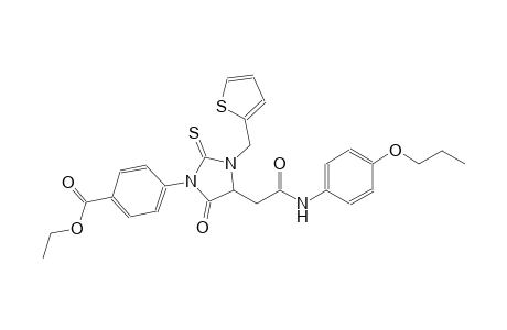 ethyl 4-[5-oxo-4-[2-oxo-2-(4-propoxyanilino)ethyl]-3-(2-thienylmethyl)-2-thioxo-1-imidazolidinyl]benzoate