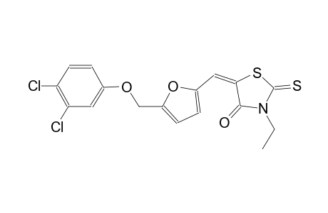 (5E)-5-({5-[(3,4-dichlorophenoxy)methyl]-2-furyl}methylene)-3-ethyl-2-thioxo-1,3-thiazolidin-4-one