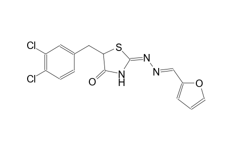 2-furancarboxaldehyde, [(2E)-5-[(3,4-dichlorophenyl)methyl]-4-oxothiazolidinylidene]hydrazone