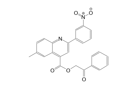 4-quinolinecarboxylic acid, 6-methyl-2-(3-nitrophenyl)-, 2-oxo-2-phenylethyl ester