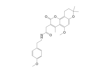 2-(5-methoxy-4,8,8-trimethyl-2-oxo-2,8,9,10-tetrahydropyrano[2,3-f]chromen-3-yl)-N-(4-methoxyphenethyl)acetamide