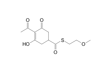 3-Cyclohexene-1-carbothioic acid, 4-acetyl-3-hydroxy-5-oxo-,S-(2-methoxyethyl) ester