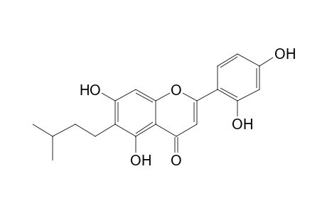 2-(2,4-dihydroxyphenyl)-5,7-dihydroxy-6-(3-methylbutyl)-1-benzopyran-4-one