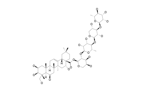 2-BETA,3-BETA,6-BETA,16-ALPHA,23-PENTA-HYDROXYOLEAN-12-EN-28-OIC_ACID_28-O-[ALPHA-L-RHAMNOPYRANOSYL-(1->3)]-[BETA-D-XYLOPYRANOSYL-(1->4)]-