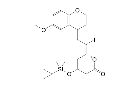 (6R)-4-[(t-Butyldimethylsilyl)oxy]-6-[1'-iodo-2'-(6''-methoxychroman-4''-yl)ethyl]-tetrahydro-2H-pyran-2-one