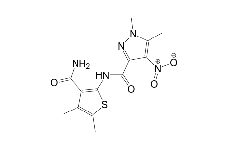 N-[3-(aminocarbonyl)-4,5-dimethyl-2-thienyl]-1,5-dimethyl-4-nitro-1H-pyrazole-3-carboxamide