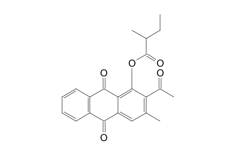 2-Acetyl-3-methyl-9,10-dioxo-9,10-dihydroanthracene-1-yl 2-methylbutanoate