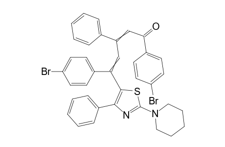 1,5-Bis(4-bromo-phenyl)-3-phenyl-5-(4-phenyl-2-piperidino-thiazol-5-yl)-penta-2,4-diene-1-one