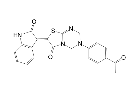 (7Z)-3-(4-acetylphenyl)-7-(2-oxo-1,2-dihydro-3H-indol-3-ylidene)-3,4-dihydro-2H-[1,3]thiazolo[3,2-a][1,3,5]triazin-6(7H)-one