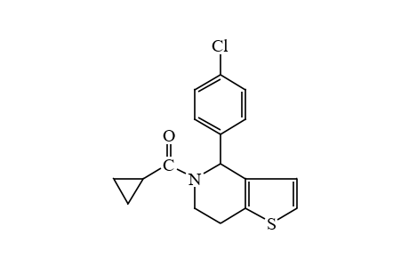 4-(p-chlorophenyl)-5-(cyclopropylcarbonyl)-4,5,6,7-tetrahydrothieno[3,2-c]pyridine
