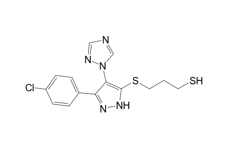 3-[[5-(4-chlorophenyl)-4-(1,2,4-triazol-1-yl)-1H-pyrazol-3-yl]sulfanyl]propane-1-thiol