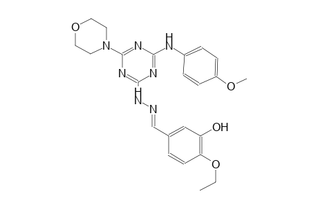 benzaldehyde, 4-ethoxy-3-hydroxy-, [4-[(4-methoxyphenyl)amino]-6-(4-morpholinyl)-1,3,5-triazin-2-yl]hydrazone