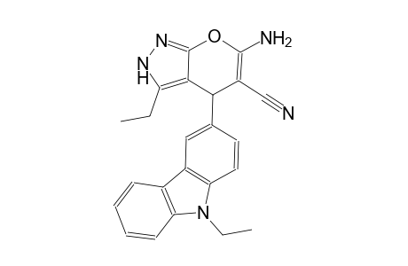 6-amino-3-ethyl-4-(9-ethyl-9H-carbazol-3-yl)-2,4-dihydropyrano[2,3-c]pyrazole-5-carbonitrile