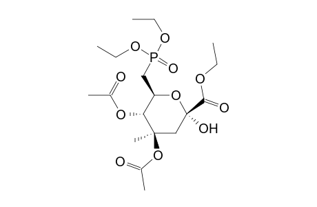 .alpha.-D-arabino-2-Heptulopyranosidonic acid, methyl 3,7-dideoxy-7-(diethoxyphosphinyl)-, ethyl ester, diacetate