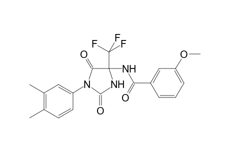 N-[1-(3,4-dimethylphenyl)-2,5-bis(oxidanylidene)-4-(trifluoromethyl)imidazolidin-4-yl]-3-methoxy-benzamide
