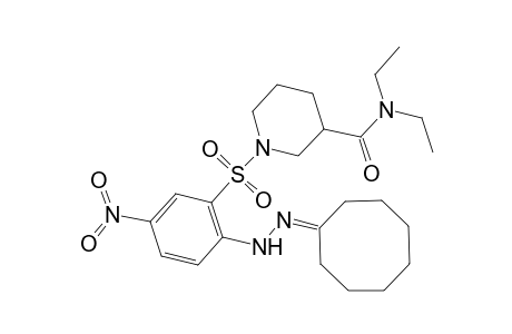 1-[2-(2-cyclooctylidenehydrazino)-5-nitro-phenyl]sulfonyl-N,N-diethyl-piperidine-3-carboxamide