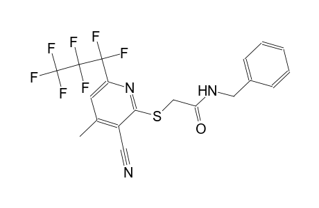 N-benzyl-2-{[3-cyano-6-(1,1,2,2,3,3,3-heptafluoropropyl)-4-methyl-2-pyridinyl]sulfanyl}acetamide