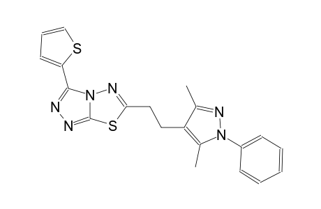 [1,2,4]triazolo[3,4-b][1,3,4]thiadiazole, 6-[2-(3,5-dimethyl-1-phenyl-1H-pyrazol-4-yl)ethyl]-3-(2-thienyl)-