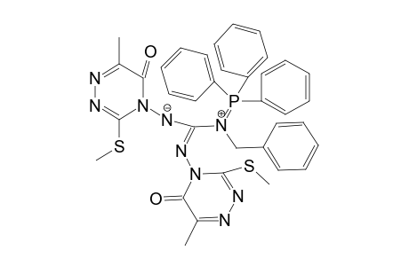 2-Benzyl-1,1,1-triphenyl-3-[(6-methyl-3-methylthio-5-oxo-1,2,4-triazin-4yl)amino]-4-(6-methyl-3-methylthio-5-oxo-1,2,4-triazin-4yl)-1-phospha-2,4-diazabutadiene