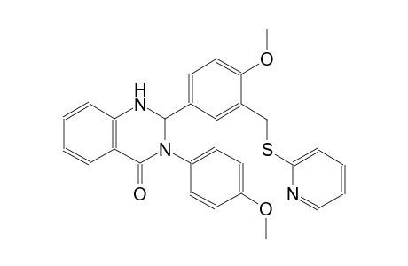 3-(4-methoxyphenyl)-2-{4-methoxy-3-[(2-pyridinylsulfanyl)methyl]phenyl}-2,3-dihydro-4(1H)-quinazolinone