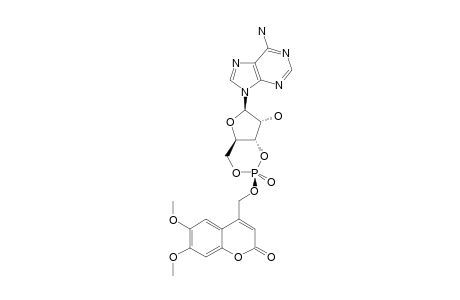 4-[[(1S,3S,6R,8R,9R)-8-(6-aminopurin-9-yl)-9-hydroxy-3-keto-2,4,7-trioxa-3$l^{5}-phosphabicyclo[4.3.0]nonan-3-yl]oxymethyl]-6,7-dimethoxy-coumarin