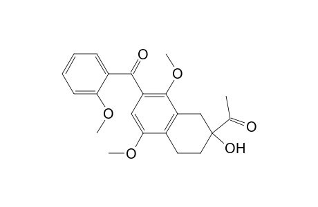 Ethanone, 1-[1,2,3,4-tetrahydro-2-hydroxy-5,8-dimethoxy-7-(2-methoxybenzoyl)-2- naphthalenyl]-