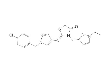 (2Z)-2-{[1-(4-chlorobenzyl)-1H-pyrazol-4-yl]imino}-3-[(1-ethyl-1H-pyrazol-3-yl)methyl]-1,3-thiazolidin-4-one