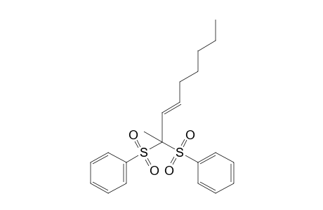 (E)-2,2-bis(phenylsulfonyl)-3-nonene